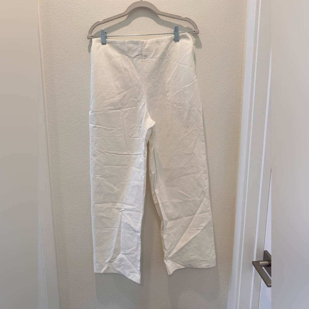 Eileen Fisher Women's White Wide Leg Elastic Back Pull On Pants Size XL
